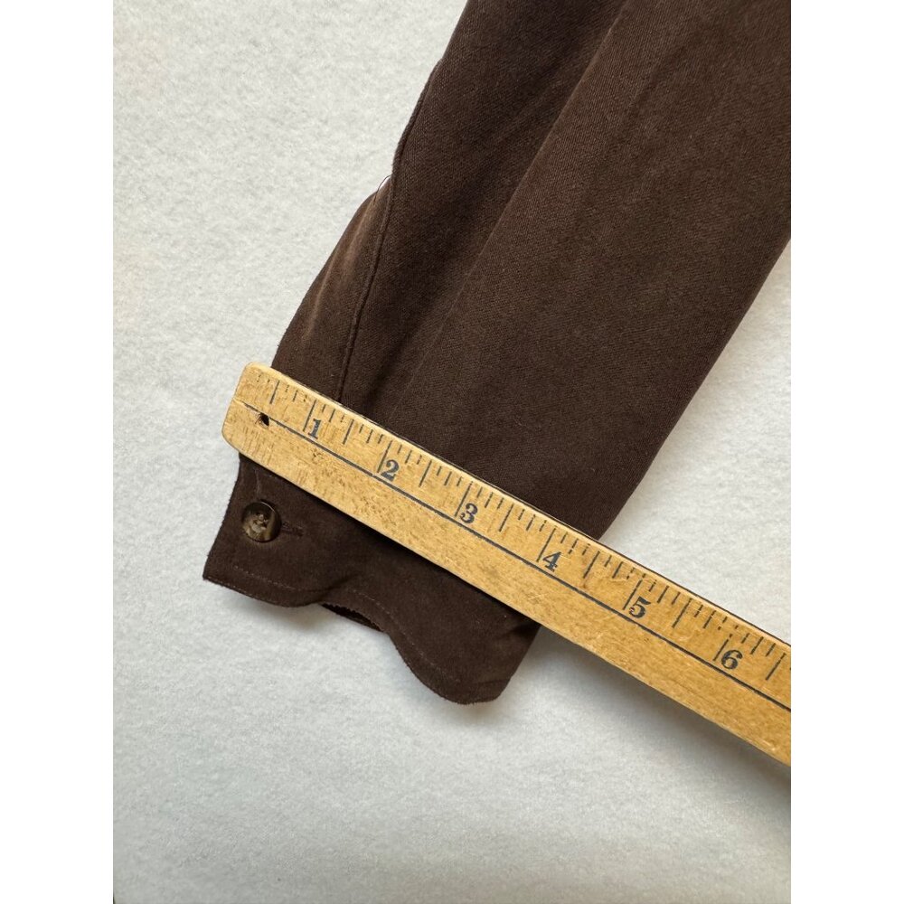 Crazy Horse By Liz Claiborne Womens Brown Button-Up Long Sleeve Shirt L - Picture 8 of 8